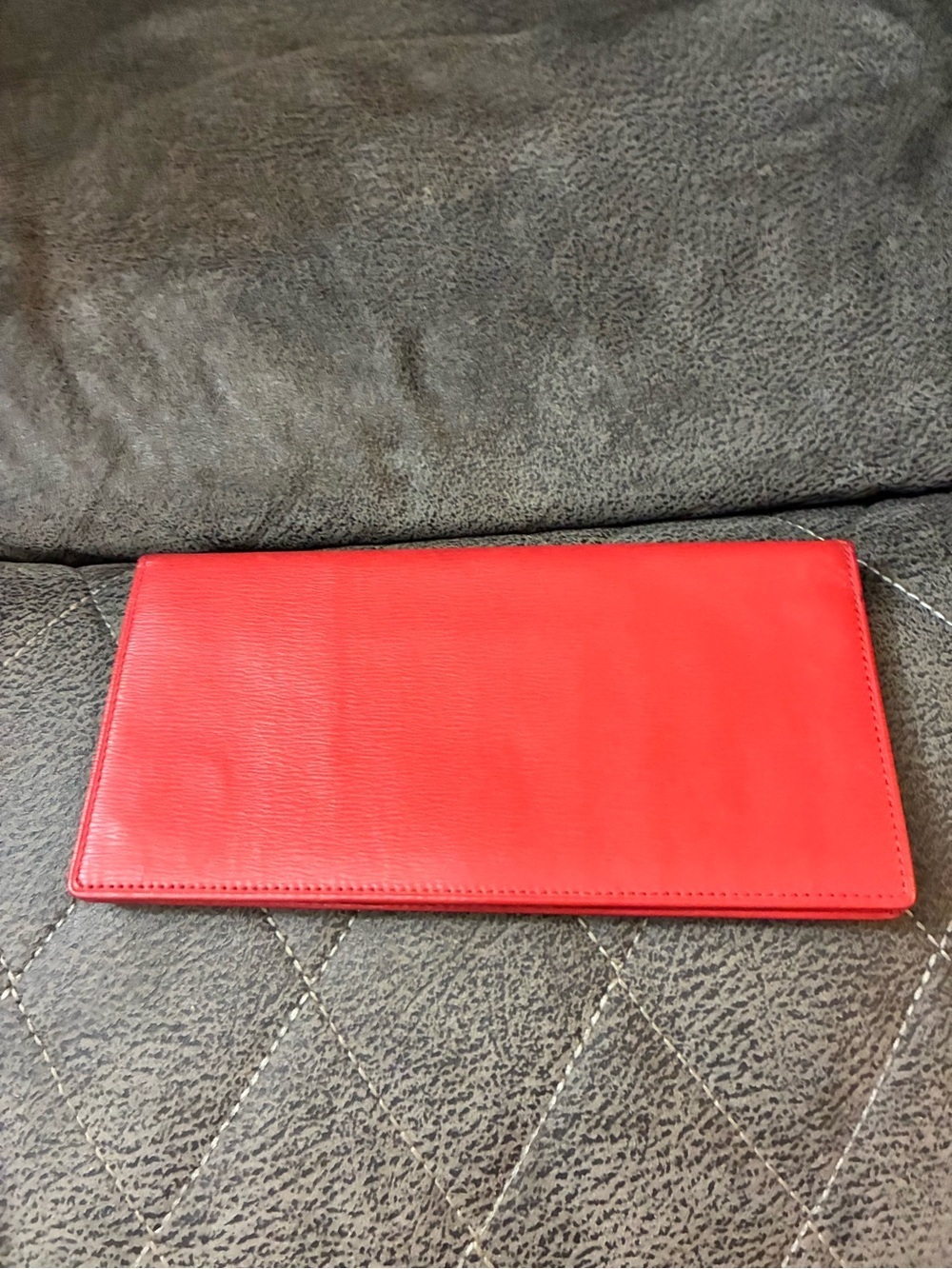 Christian Dior Red Leather Clutch Wallet with Gold Accent - Picture 2 of 5